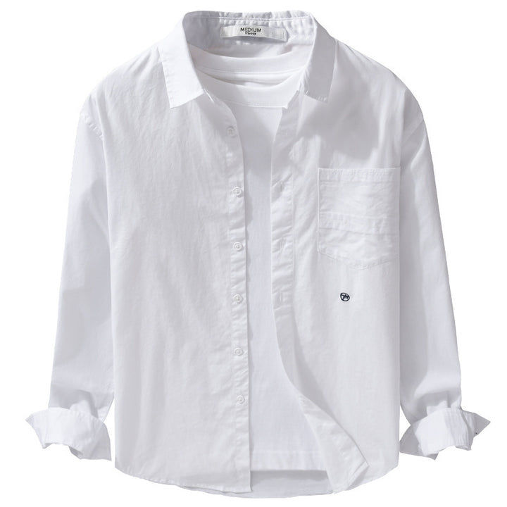 Herren Leichtes Baumwoll-Overshirt im Hemdjackenstil mit Kentkragen, aufgesetzter Brusttasche und Relaxed‑Fit Echoarchiv