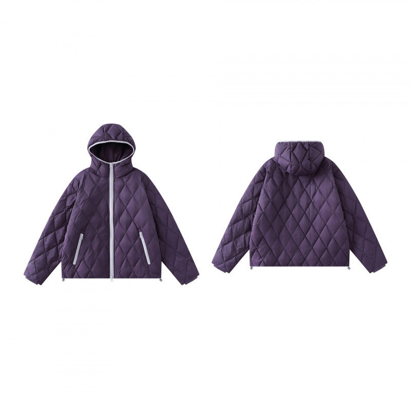 Damen Quilt-Steppjacke mit Kapuze, Diamantsteppung und verstellbarem Saum Echo Archiv
