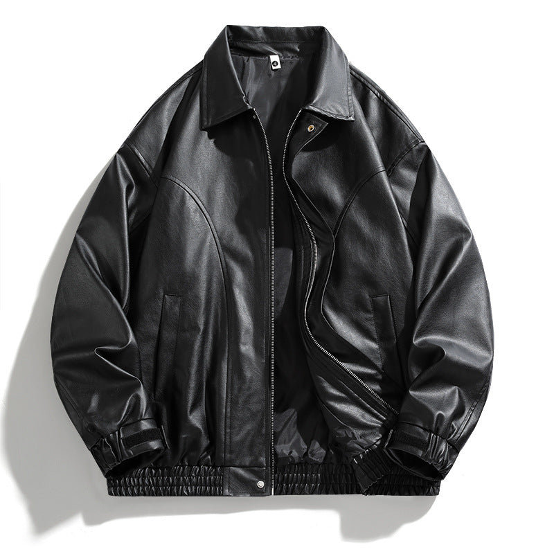Herren elegante oversized Kunstlederjacke Echoarchiv