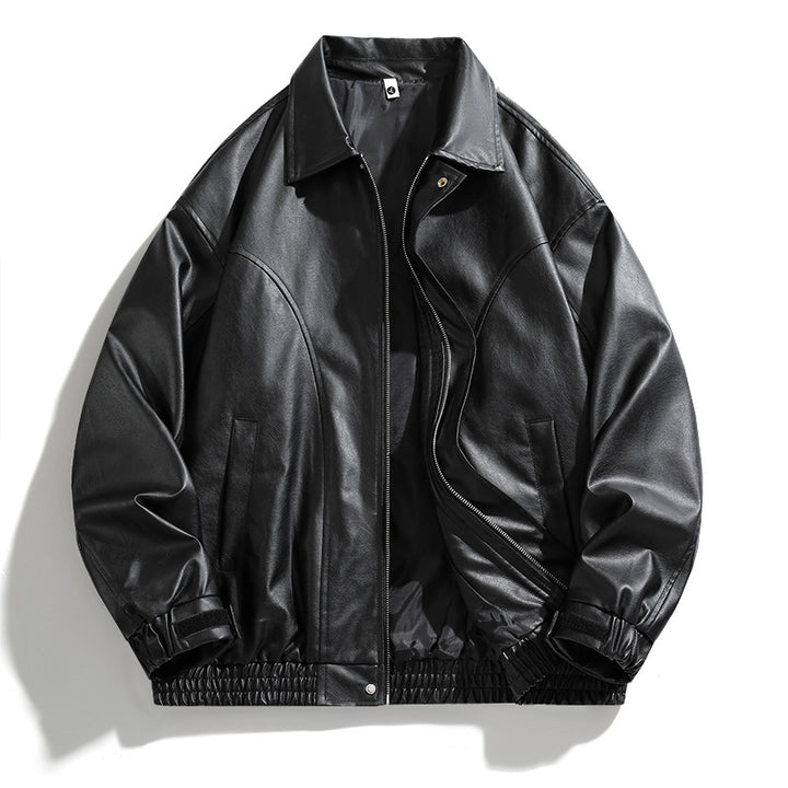Herren elegante oversized Kunstlederjacke Echoarchiv