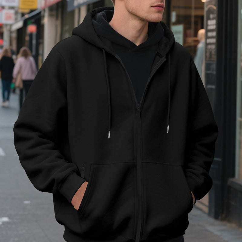 Herren Fleecejacke mit hohem Kragen und praktischen Taschen Echoarchiv