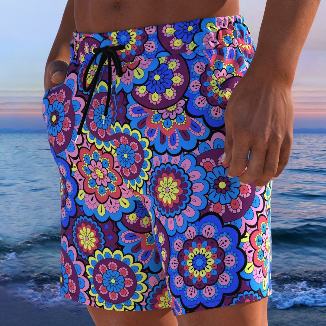 Herren Badeshorts mit animalischem Muster und elastischem Bund Echo Archiv