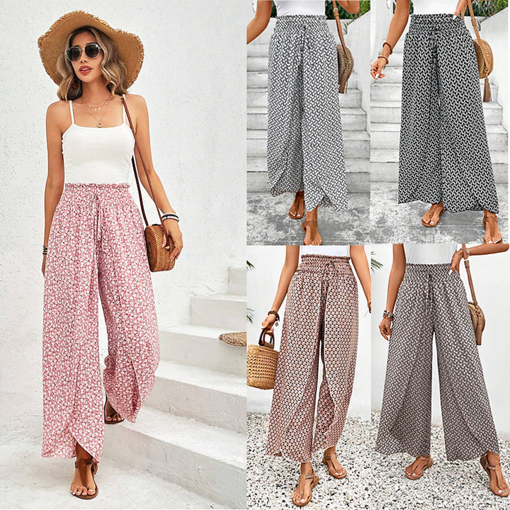 Damen Palazzo-Hose mit weitem Bein und gerafftem Elastikbund Echo Archiv