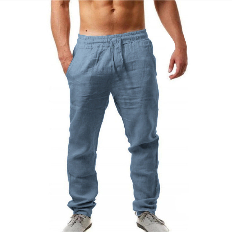 Herren luftige Leinenhose im relaxed Fit mit praktischem Kordelzug Echoarchiv
