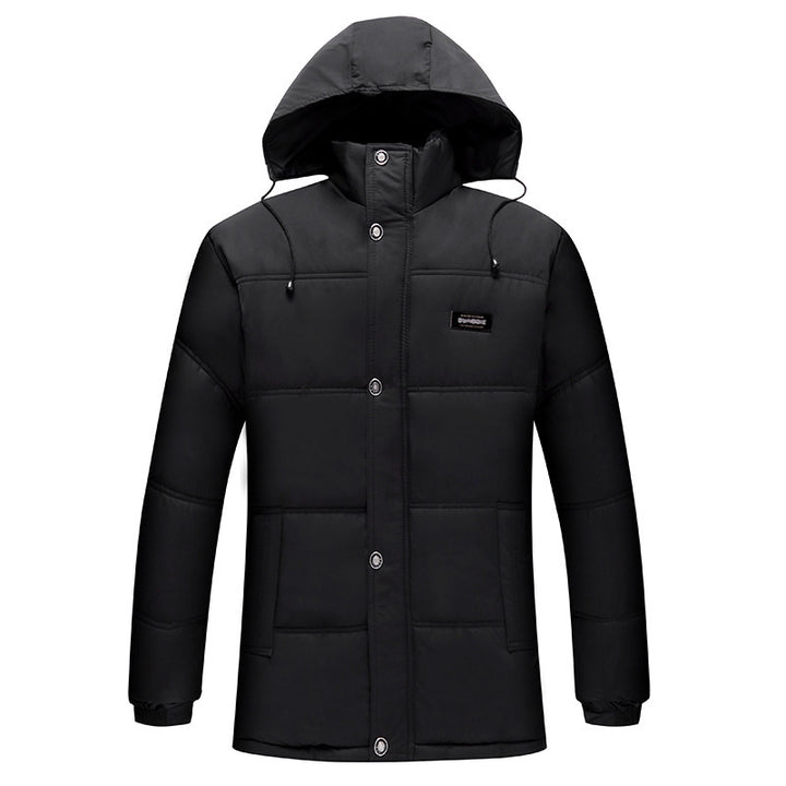 Herren gesteppte Winterjacke mit flauschigem Innenfutter und verstellbarem Kapuzenkragen Echoarchiv