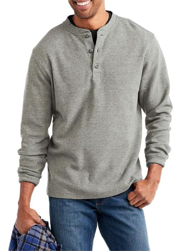 Herren langärmliges Henley-Shirt Echoarchiv