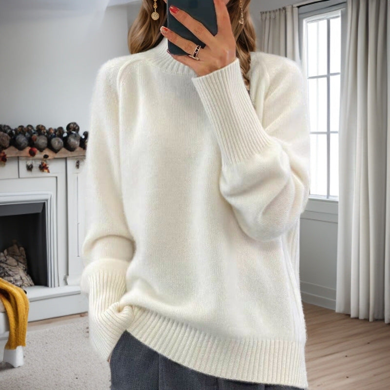 Damen nan kuscheliger Feinstrickpullover mit Rundhalsausschnitt, überschnittener Schulterpartie und gerippten Bündchen Echo Archiv