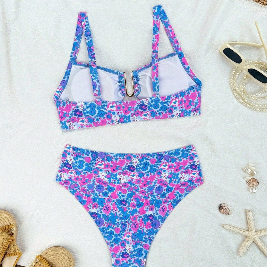Damen Bikiniset mit modischem Verschluss und floralem Design Echo Archiv