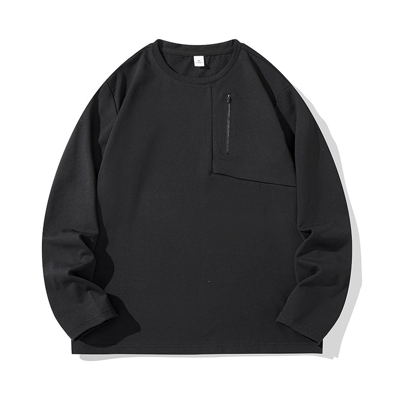 Unisex Oversize Langarm‑Sweatshirt mit Brustreißverschlusstasche und Rundhalsausschnitt Echoarchiv
