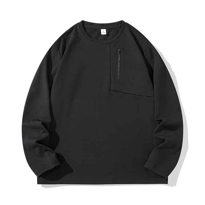 Unisex Oversize Langarm‑Sweatshirt mit Brustreißverschlusstasche und Rundhalsausschnitt Echoarchiv