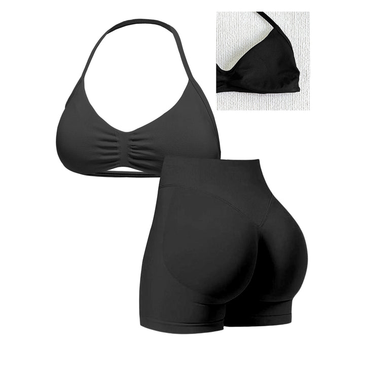 Damen Sport-Bikini-Oberteil mit hoch geschnittenen Shorts und nahtlosem Design Echo Archiv