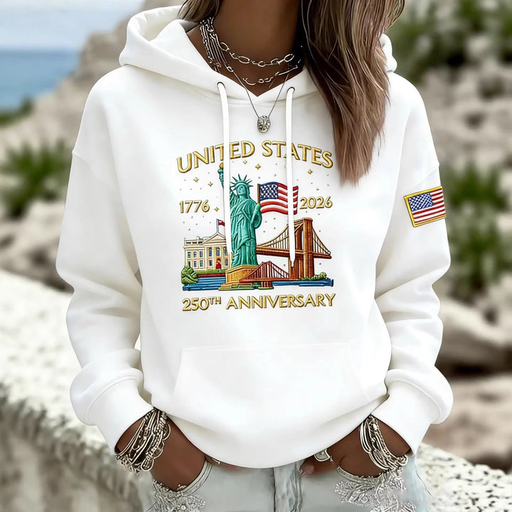 Damen Kreativer Kapuzenpullover mit einzigartigem Statuesque-Motiv Echoarchiv