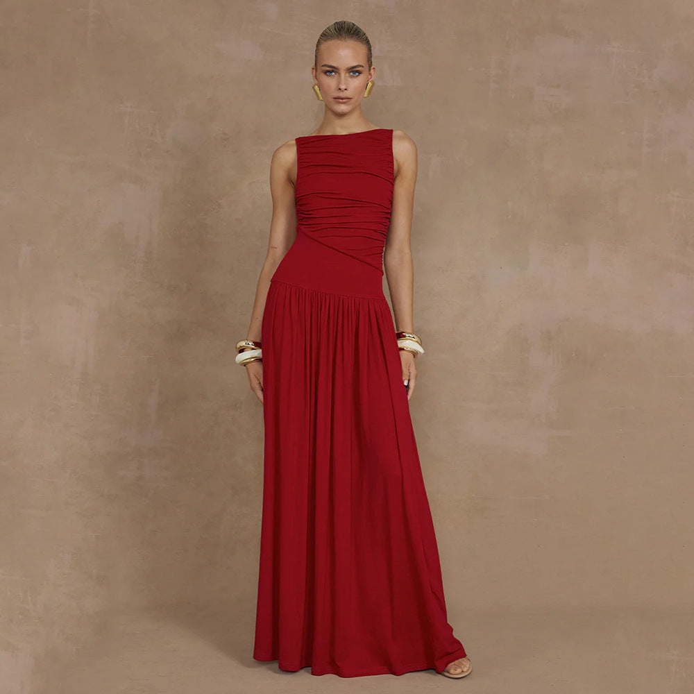 Damen Elegantes Maxikleid mit raffiniertem Rüschendesign Echo Archiv