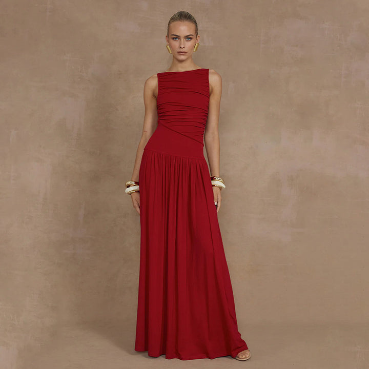 Damen Elegantes Maxikleid mit raffiniertem Rüschendesign Echo Archiv