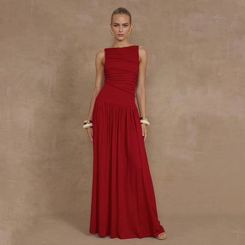 Damen Elegantes Maxikleid mit raffiniertem Rüschendesign Echo Archiv