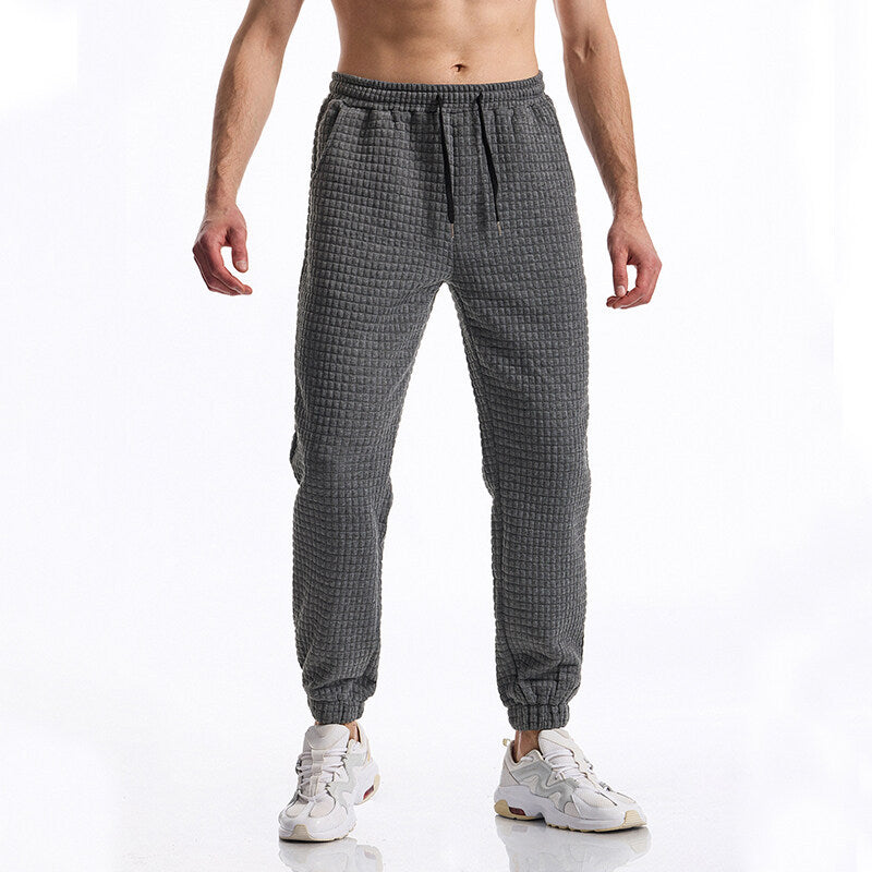 Herren Strukturierte Waffel-Jogginghose mit elastischem Bund und schmal zulaufendem Bein Echo Archiv