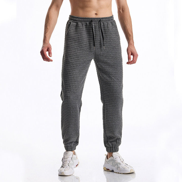 Herren Strukturierte Waffel-Jogginghose mit elastischem Bund und schmal zulaufendem Bein Echo Archiv