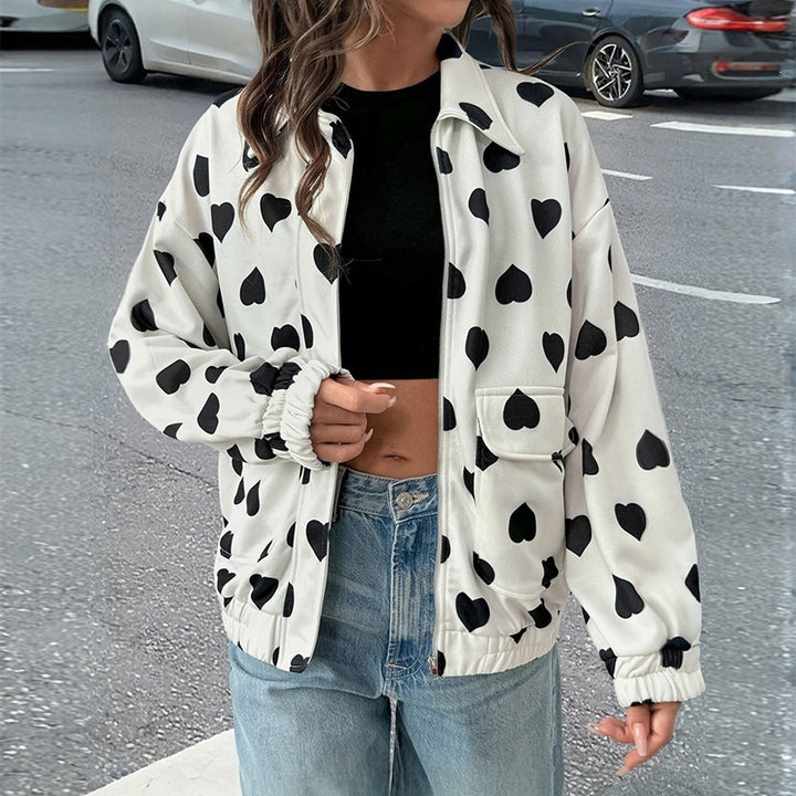 Damen Gefütterte Jacke mit Herzmotiv Echo Archiv