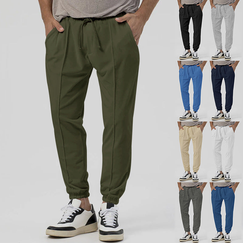 Herren Tapered-Jogginghose im Leinenlook mit Bügelfalte und Bündchen Echoarchiv
