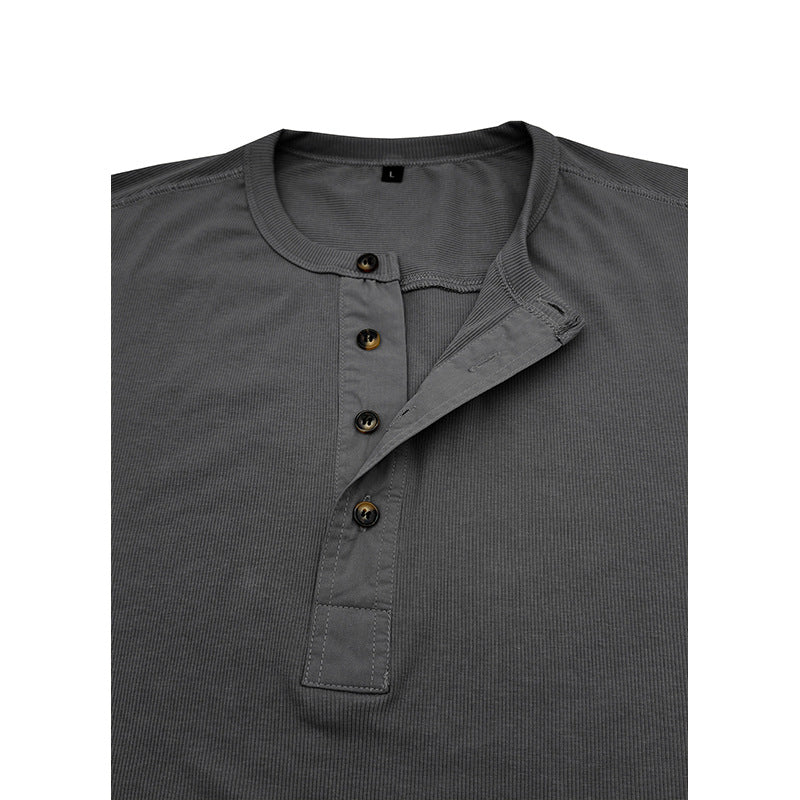 Herren Henley-T-Shirt mit Knopfleiste und weichem Baumwollstoff Echoarchiv