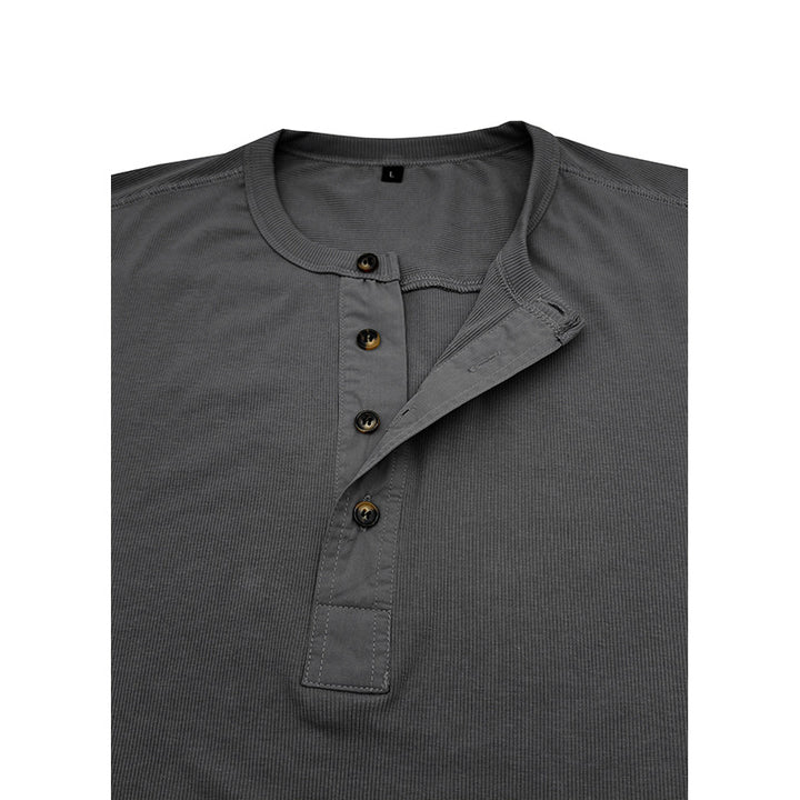 Herren Henley-T-Shirt mit Knopfleiste und weichem Baumwollstoff Echoarchiv