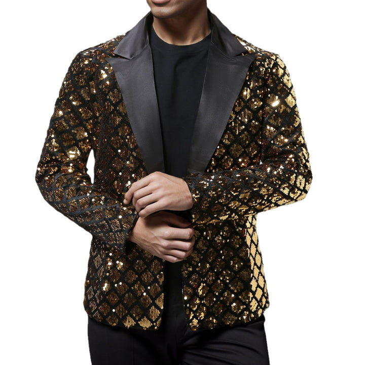 Herren eleganter Pailletten-Blazer mit luxuriösem Design Echoarchiv