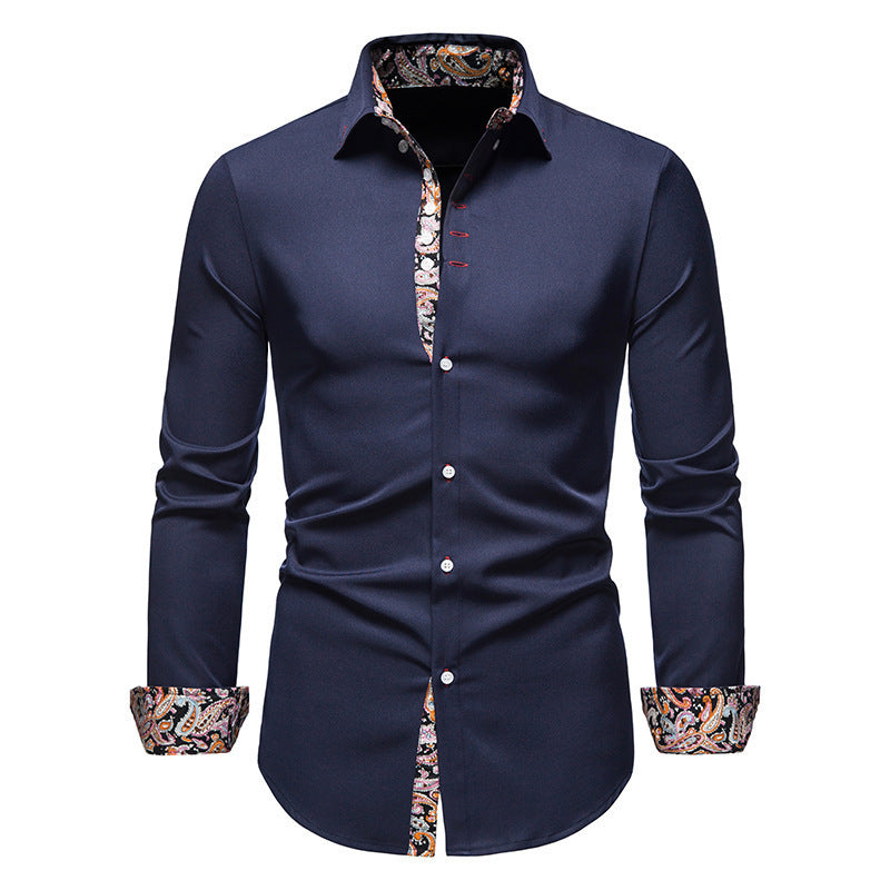 Herren Langarmhemd mit modernem Paisley-Muster und exklusiven Details Echoarchiv