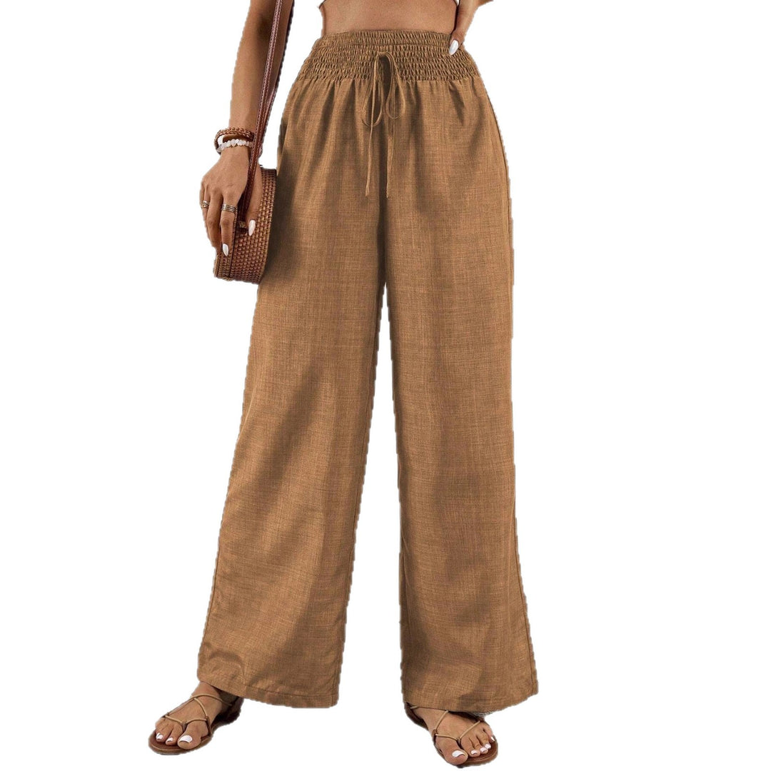 Damen weit geschnittene Sommerhose mit elastischem Bund und Kordelzug Echo Archiv