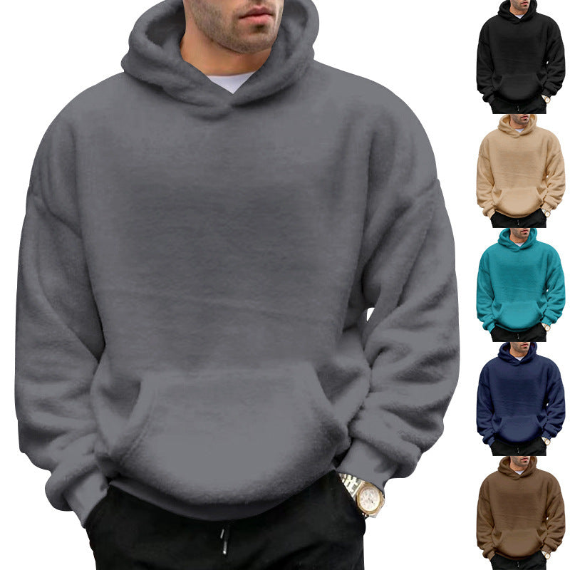 Unisex nan kuscheliger Teddy-Fleece Hoodie mit überlanger Passform und Kängurutasche Echo Archiv