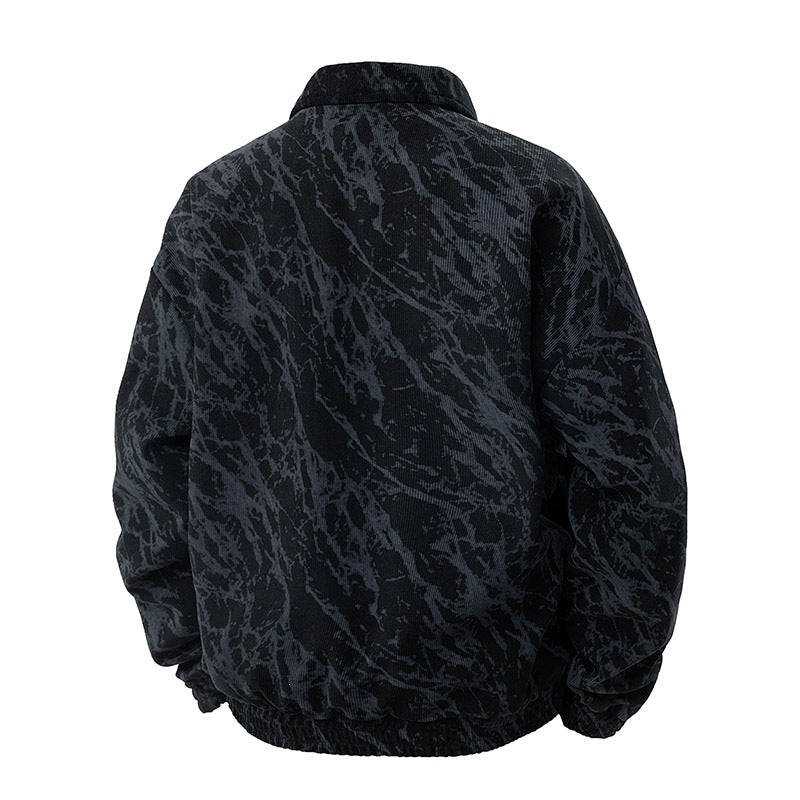 Herren Kunstvelours‑Bomberjacke im Oversize‑Boxy‑Cut mit Zwei‑Wege‑Reißverschluss & elastischem Saum Echoarchiv
