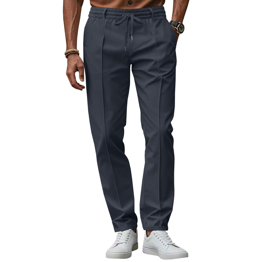 Herren elegante Chino-Hose mit elastischem Bund und seitlichen Taschen Echoarchiv