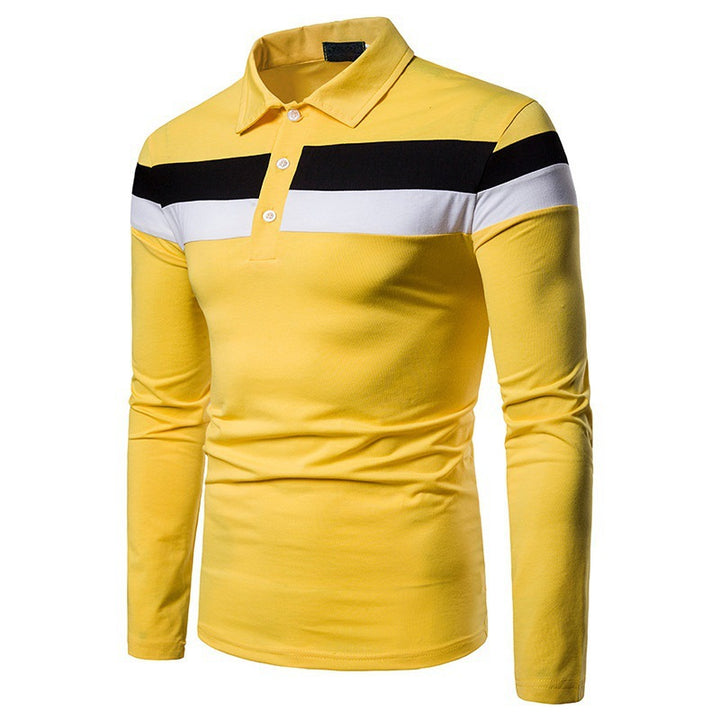 Herren Langarm Poloshirt mit auffälligem Streifenmuster Echoarchiv
