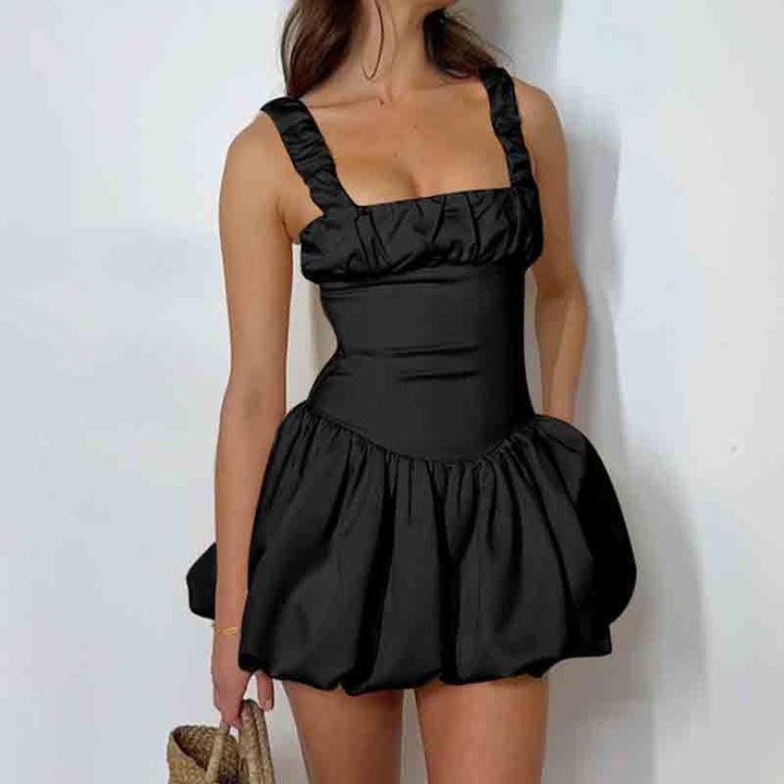Damen Mini-Kleid mit voluminösem Rock und Rüschendetails Echo Archiv