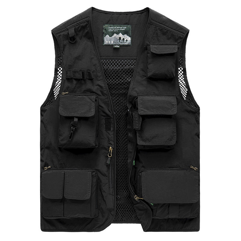 Herren Multifunktionale Angel- und Outdoorweste mit Mesh-Rücken und Mehrfachtaschen – Marzano