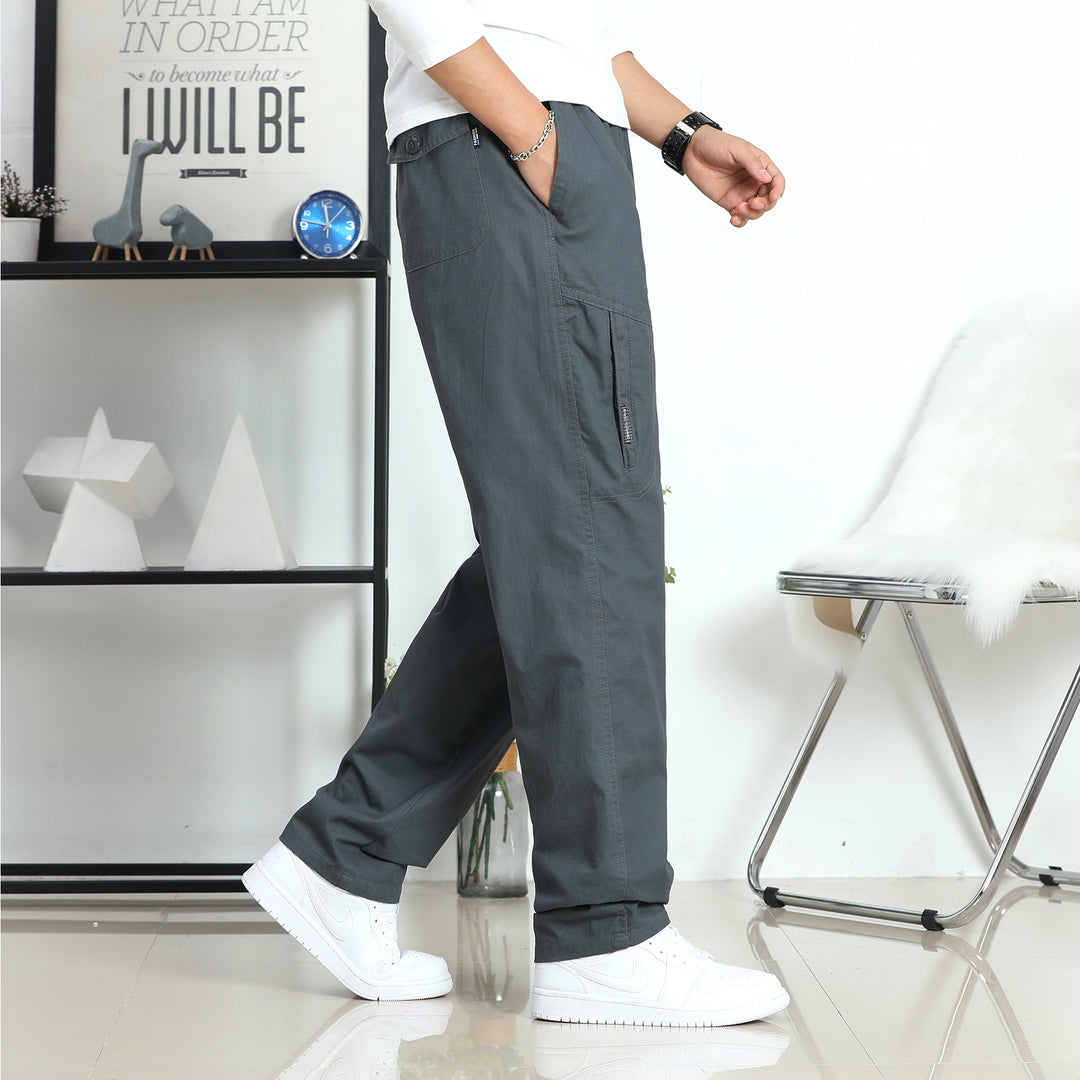 Herren Weite Cargohose im Utility‑Stil mit seitlicher Reißverschlusstasche und ergonomischen Nähten Echo Archiv