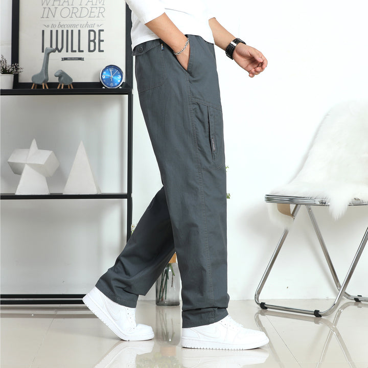 Herren Weite Cargohose im Utility‑Stil mit seitlicher Reißverschlusstasche und ergonomischen Nähten Echo Archiv