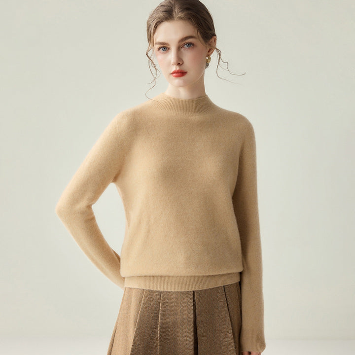 Damen Schmaler Mockneck-Feinstrickpullover mit kaschmirähnlicher Haptik Echoarchiv