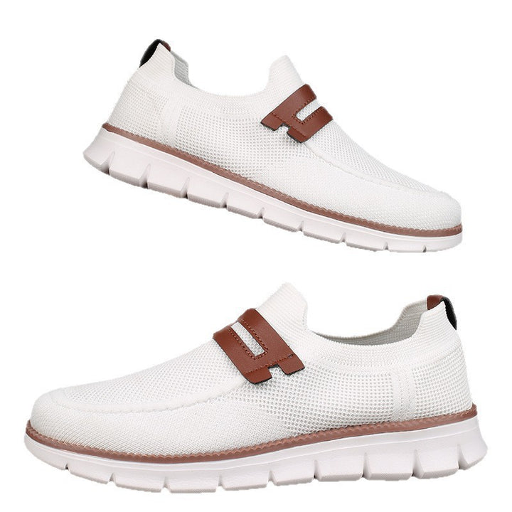 Damen Elastischer Strick‑Mokassin‑Sneaker mit dämpfender EVA‑Sohle und Zierriemen Echoarchiv