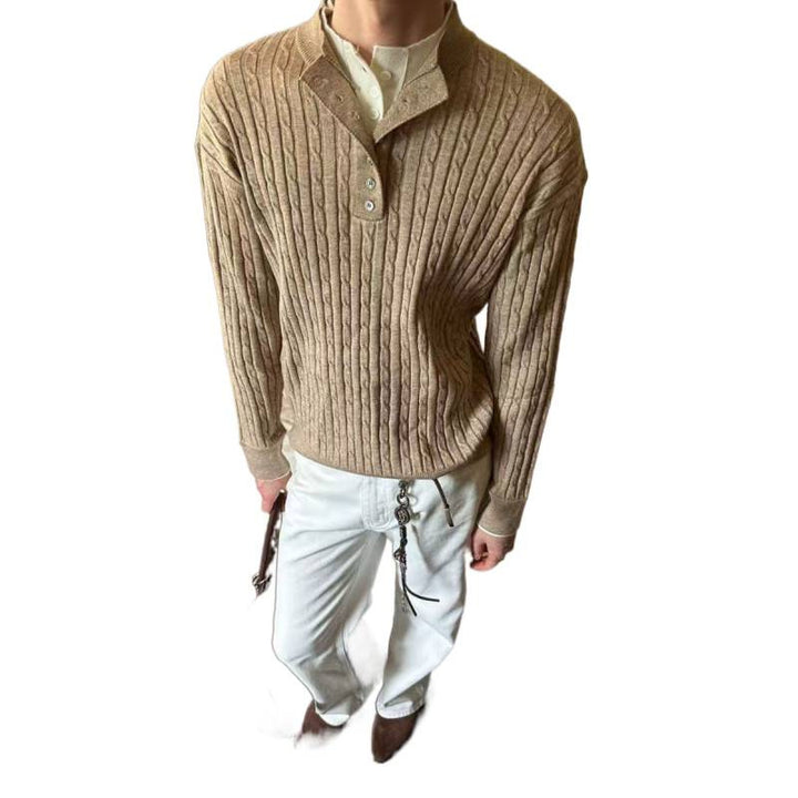 Herren Feinstrickpullover mit dekorativen Knopfdetails Echoarchiv
