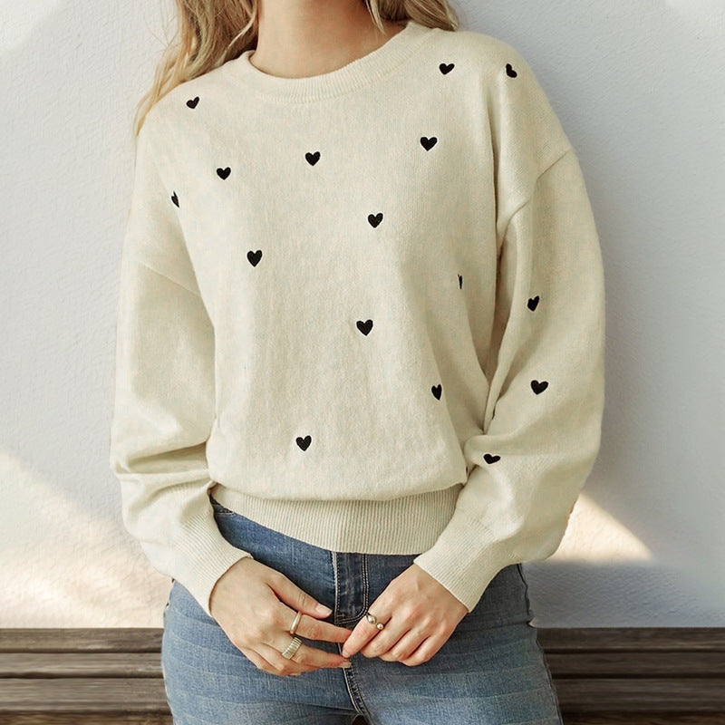 Damen Oversize-Strickpullover mit Ballonärmeln und Rippbündchen Echoarchiv