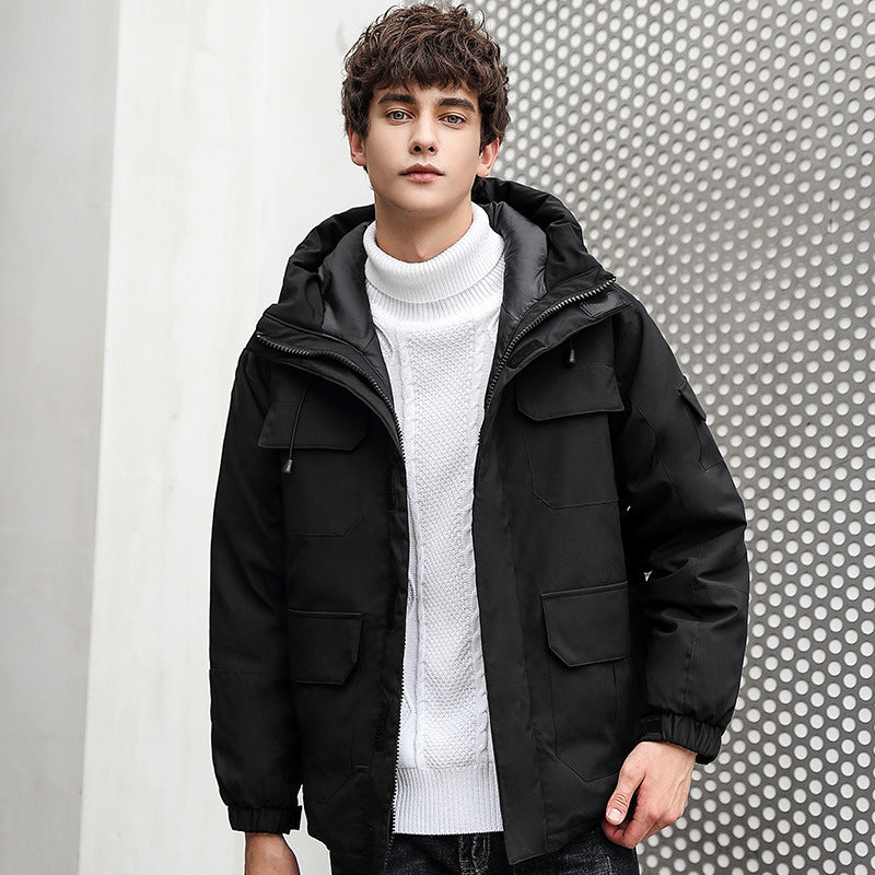 Herren wetterfeste Utility-Jacke mit Kapuze und Taschen Echoarchiv