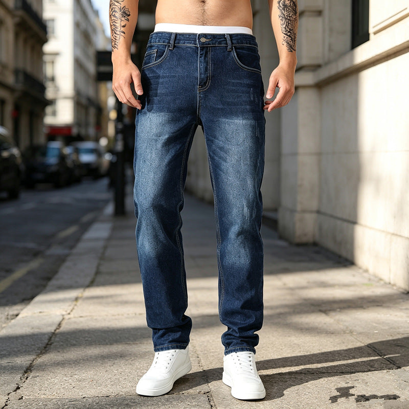 Herren Elegante Slim-Fit Jeans mit modischem Used-Look Echoarchiv
