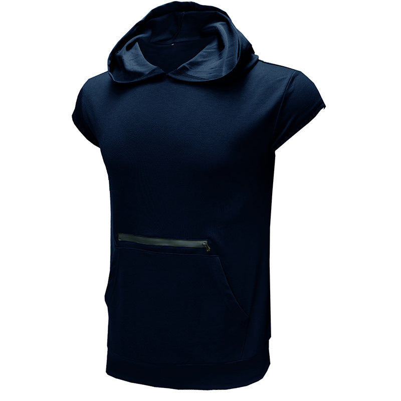 Herren Kurzarm-Hoodie mit praktischem Reißverschluss Echoarchiv