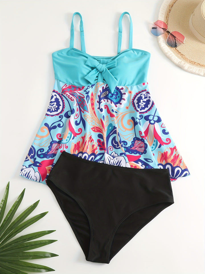 Damen Tankini Set mit verspieltem Druck und modischen Details Echo Archiv