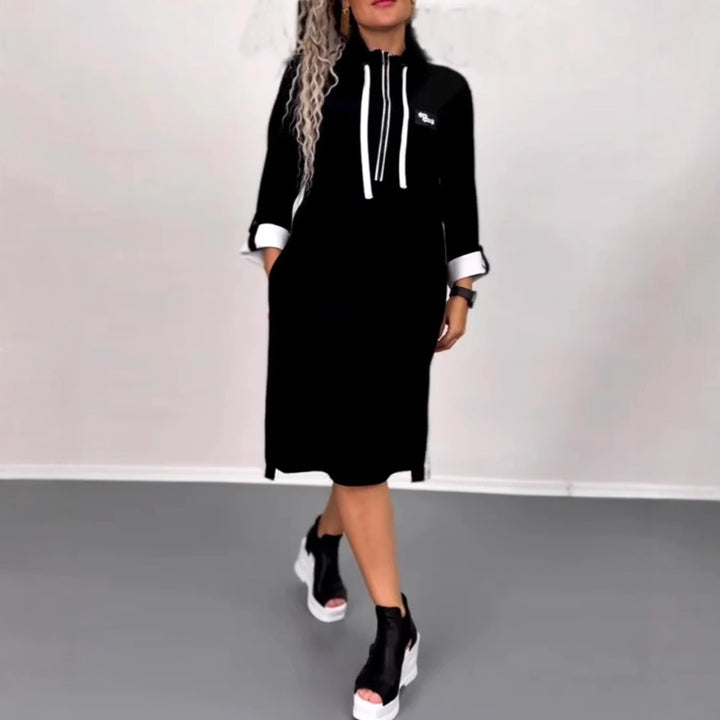 Damen nan Hoodie-Midikleid mit Kapuze, Kordelzug und krempelbaren Manschetten Echo Archiv