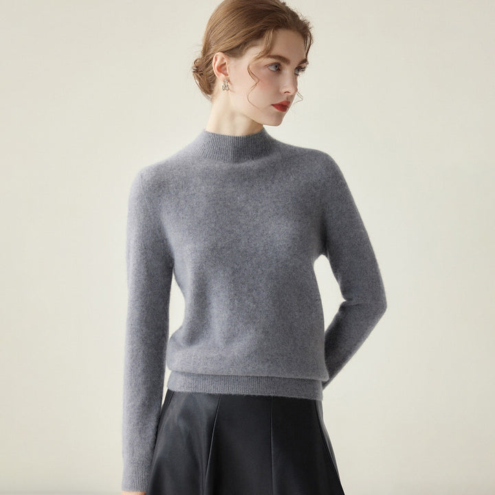 Damen Schmaler Mockneck-Feinstrickpullover mit kaschmirähnlicher Haptik Echoarchiv
