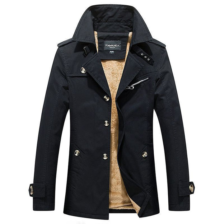 Herren Manteljacke im Trench-Peacoat-Mix mit Sherpa-Futter Echo Archiv