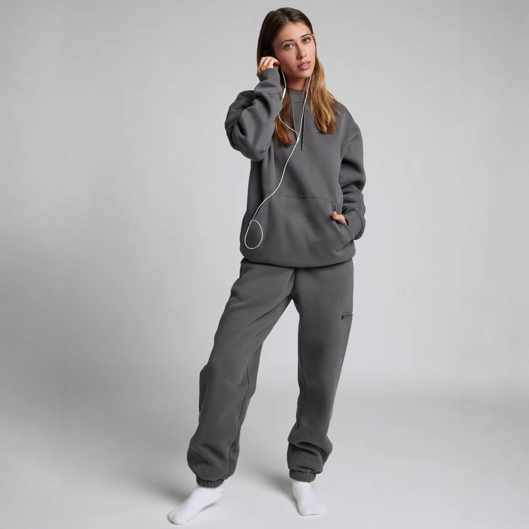 Damen nan Kapuzensweatshirt mit integrierter Schlafblende und weichem Fleece-Innenfutter Echo Archiv
