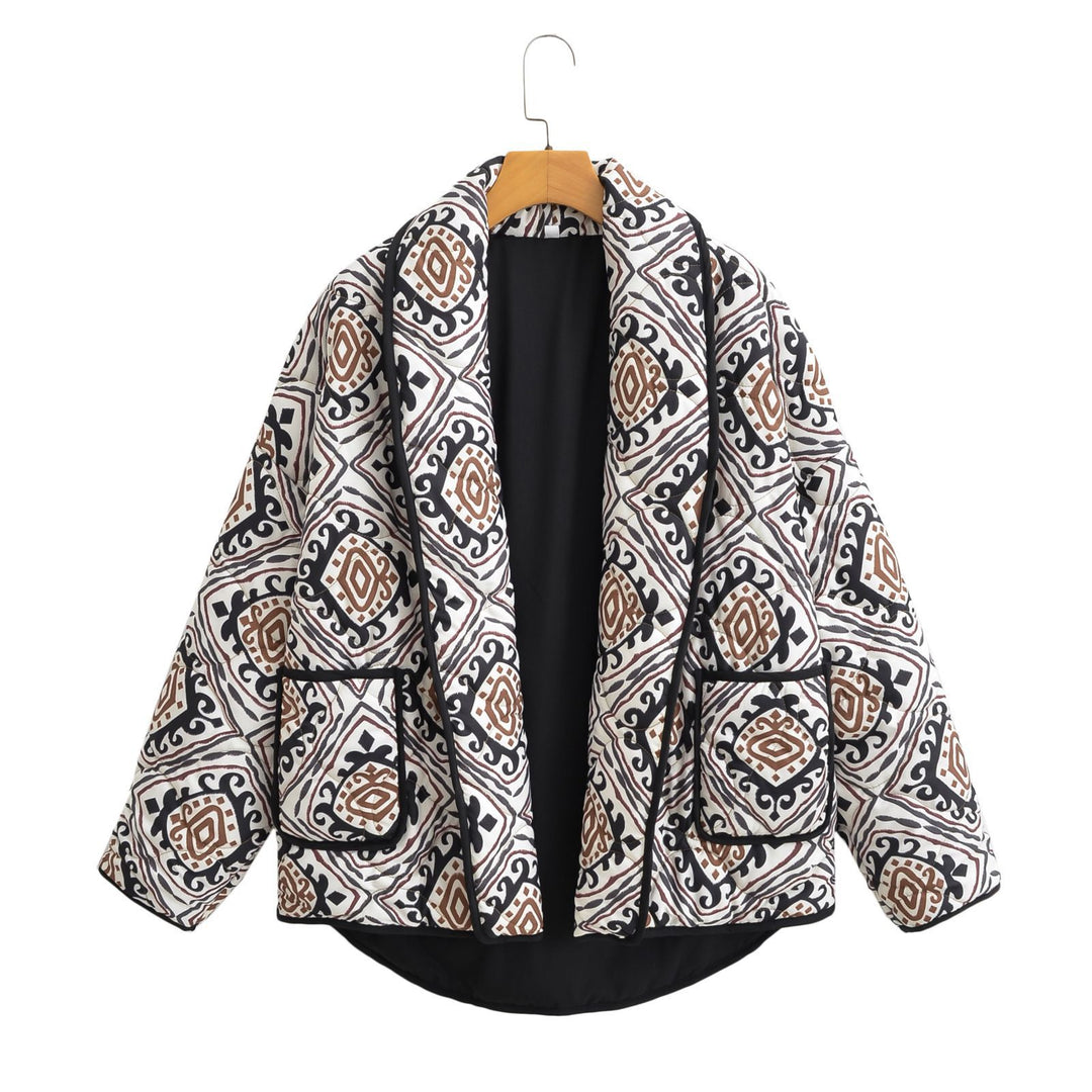Damen Stepp-Kimonojacke mit grafischem Ethno-Print und Taillengürtel Echo Archiv