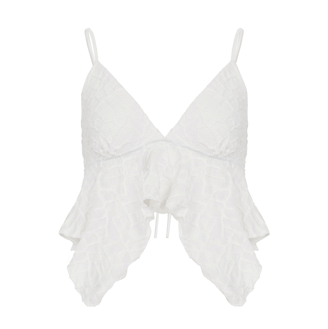 Damen verspieltes Crop-Top mit eleganten Rüschendetails – Orélia